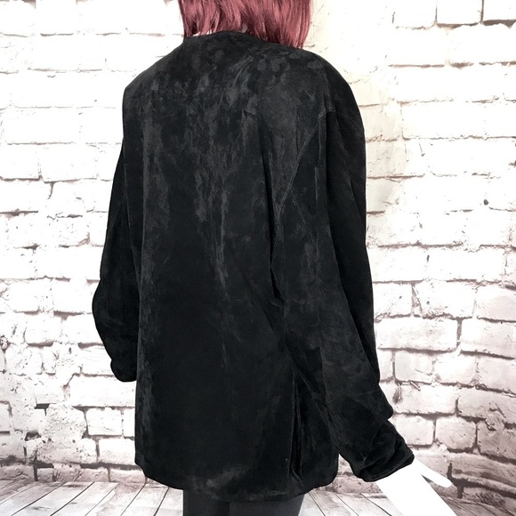J. FOSS 80’s Vintage Black Suede jacket Size Small - Picture 8 of 16